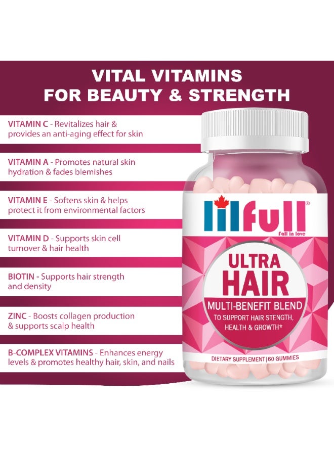 Lilfull Hair Vitamins for Hair Growth – 10000mcg Biotin 60 gummies - Image 5